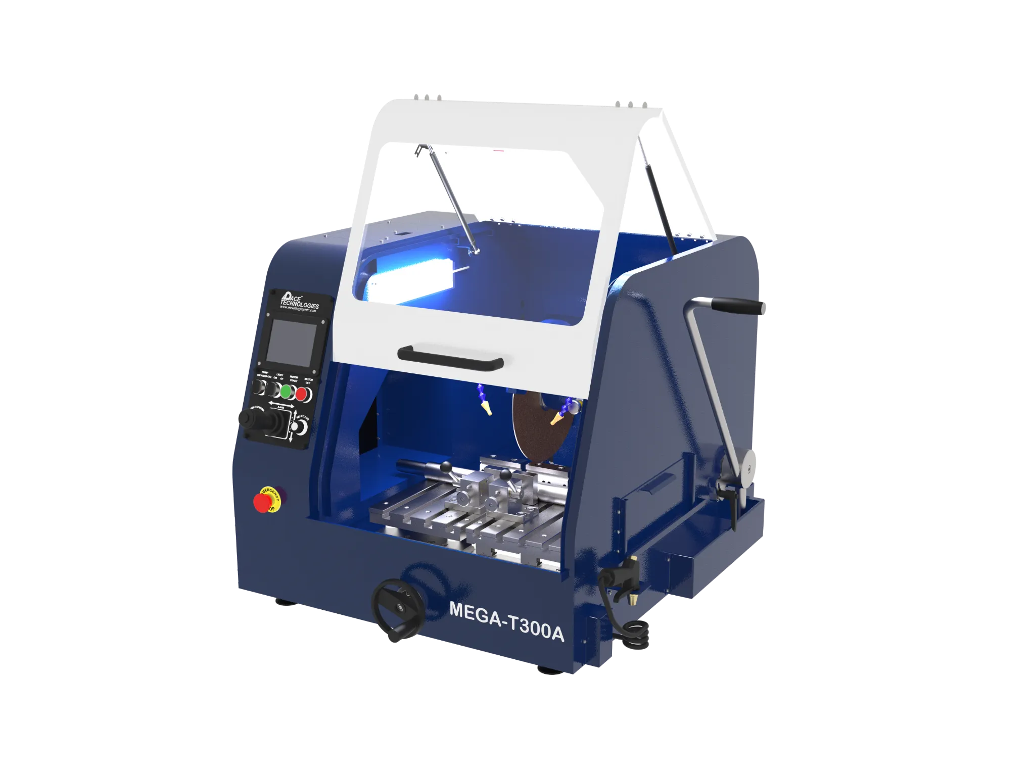 Image of the MEGA-T300A with the hood open.